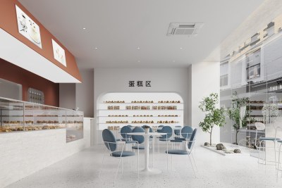 现代甜品面包店3D模型下载